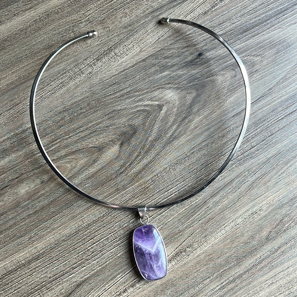Necklace, purple amethyst